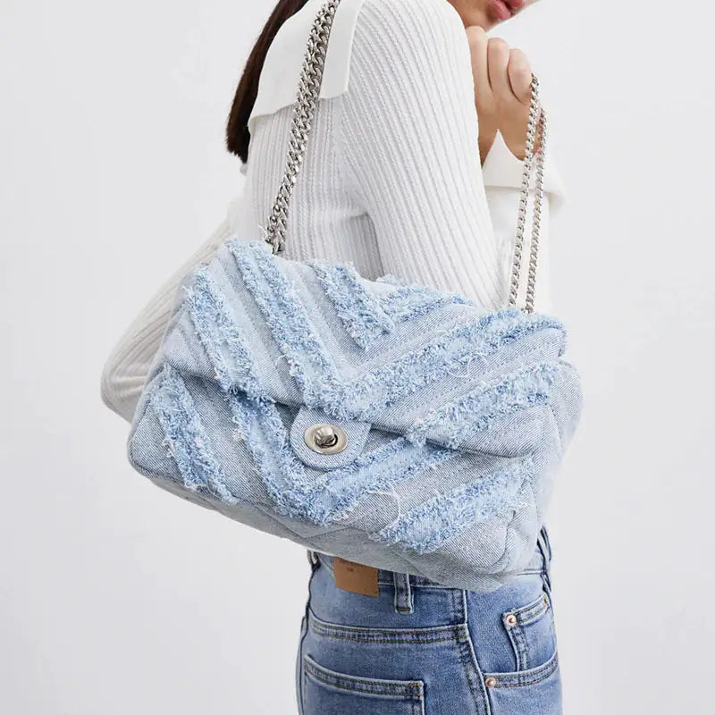 Denim Chain Bag - The Next Door Neighbor 