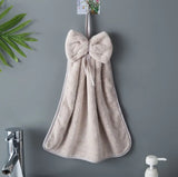 Coral Velvet Bowknot Hand Towels Set - The Next Door Neighbor 