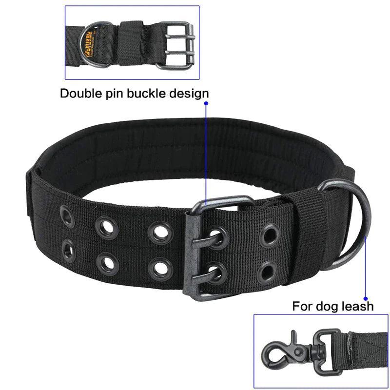 2" Wide Tactical Heavy Duty Nylon Large Dog Collar