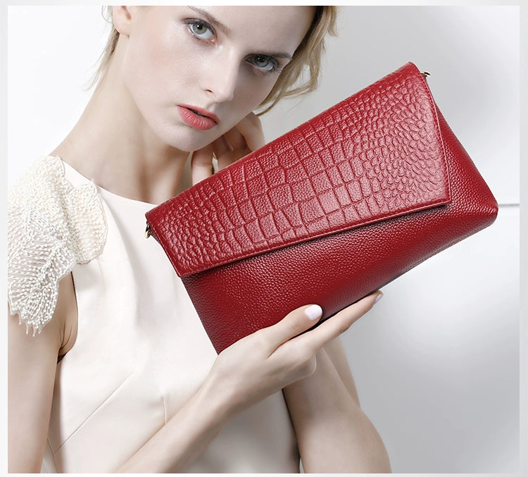 Leather Large Capacity Clutch Bag