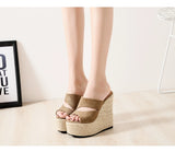 Suede Slope Heel Roman Style Wedge Sandal 