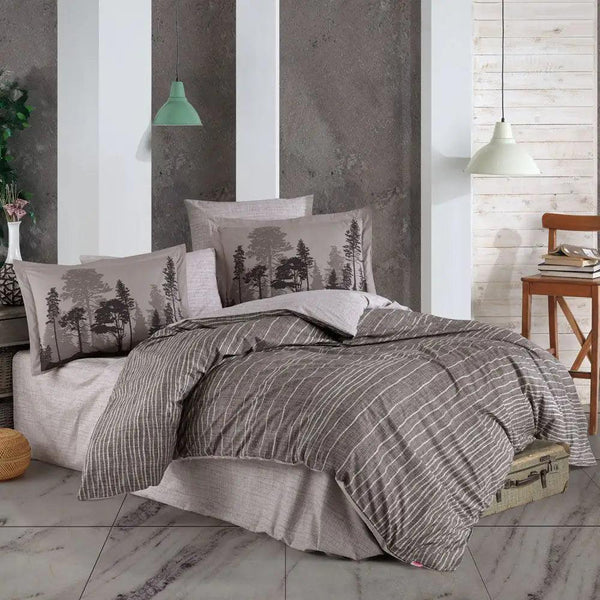 Hobby Tully Coffee - Poplin Double Duvet Cover Set