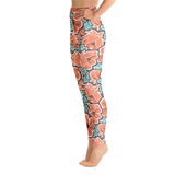 Tropical Seas Red Floral Yoga Leggings - The Next Door Neighbor 