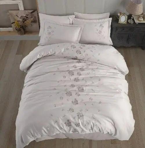 Hobby Premium Ella Cream - Poplin Double Embroidered Luvet Cover Set