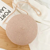 Women's Round Woven Straw Bag - The Next Door Neighbor 