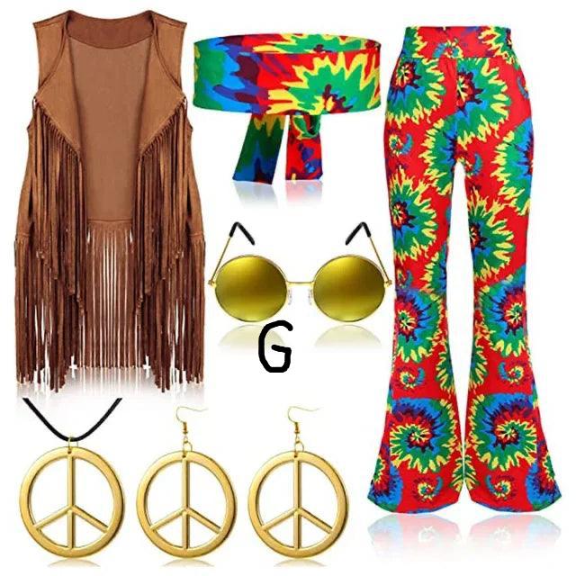 Hippie Disco 60s 70s Costume for Women