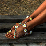 Turquoise Daisy Sandals - The Next Door Neighbor 