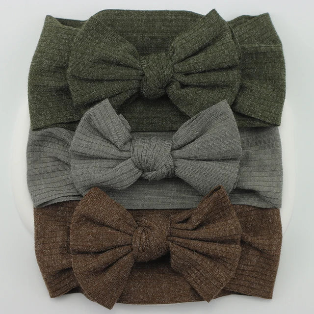 3Pcs Knit Baby Headband Bow Set