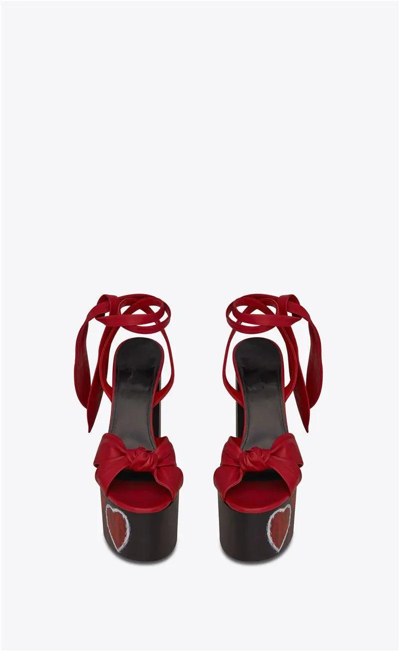 Butterfly-knot Platform Heels - The Next Door Neighbor 