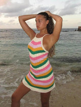 Rainbow Stripe Mini Dress