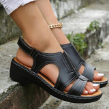 Comfort Leather Wedge Sandals - The Next Door Neighbor 