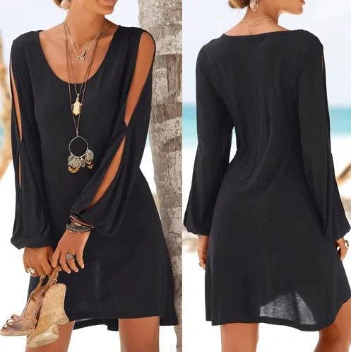 Summer Hollow Out Sleeve Mini Dress