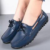 Woman's Leather Lace-up Flats