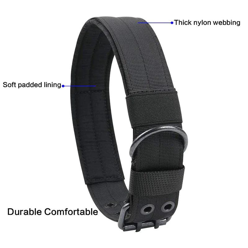 2" Wide Tactical Heavy Duty Nylon Large Dog Collar