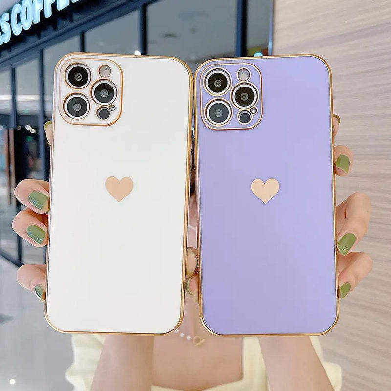 Electroplated Phone Heart Case - The Next Door Neighbor 