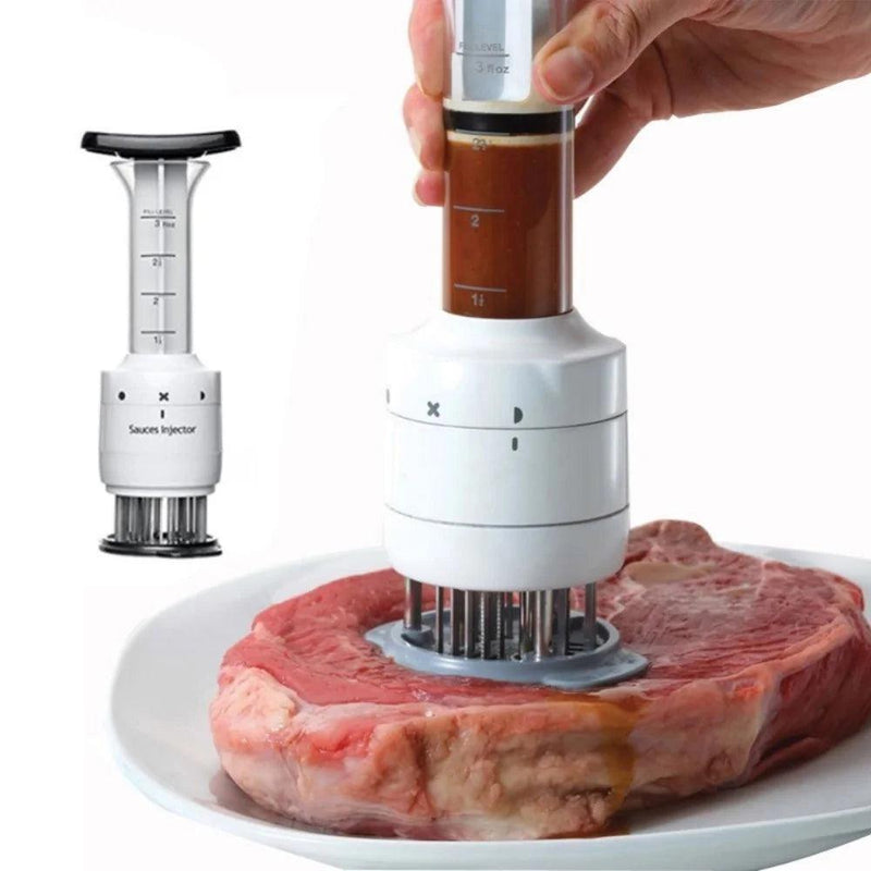 Premium Stainless Steel 2 in 1 Meat Injector and Tenderizer - The Next Door Neighbor 