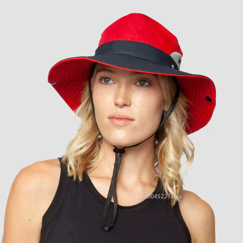 Ponytail Wide Brim Sun Hat