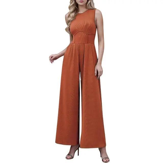 Sleeveless Ribbed Jumpsuit