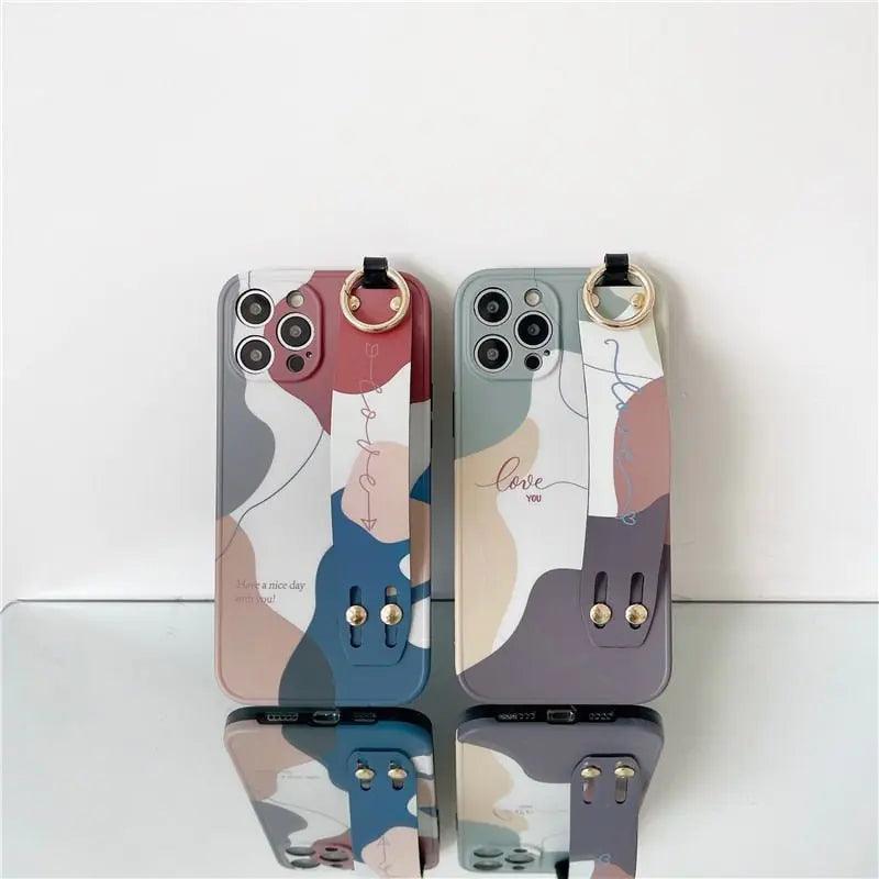 Artistic Wrist Strap Phone Case - The Next Door Neighbor 