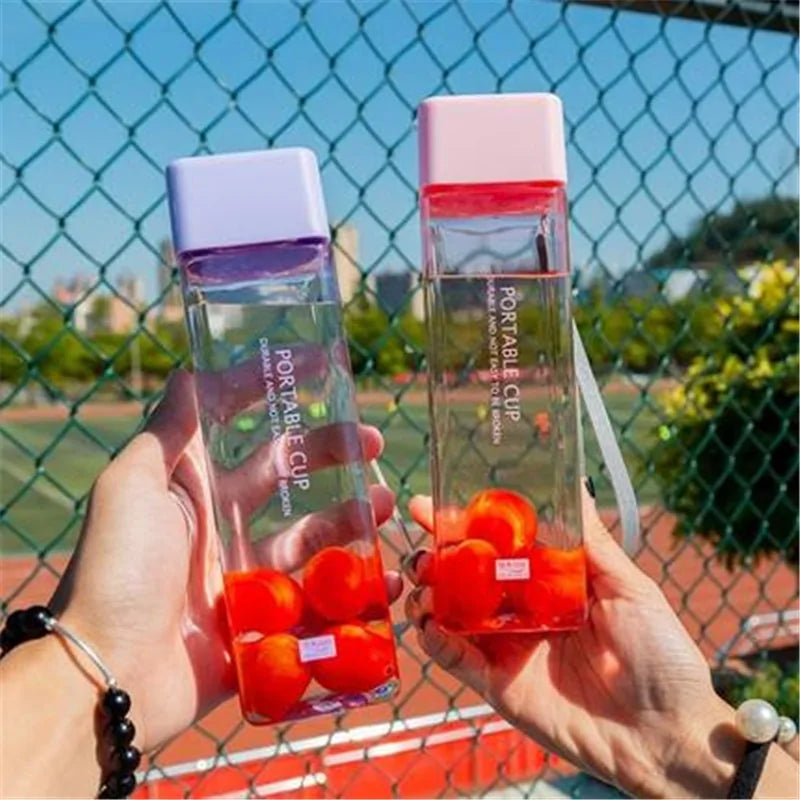 Square Frosted Plastic Water Bottle - The Next Door Neighbor 