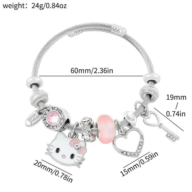 Hello Kitty Crystal Bead Bracelet