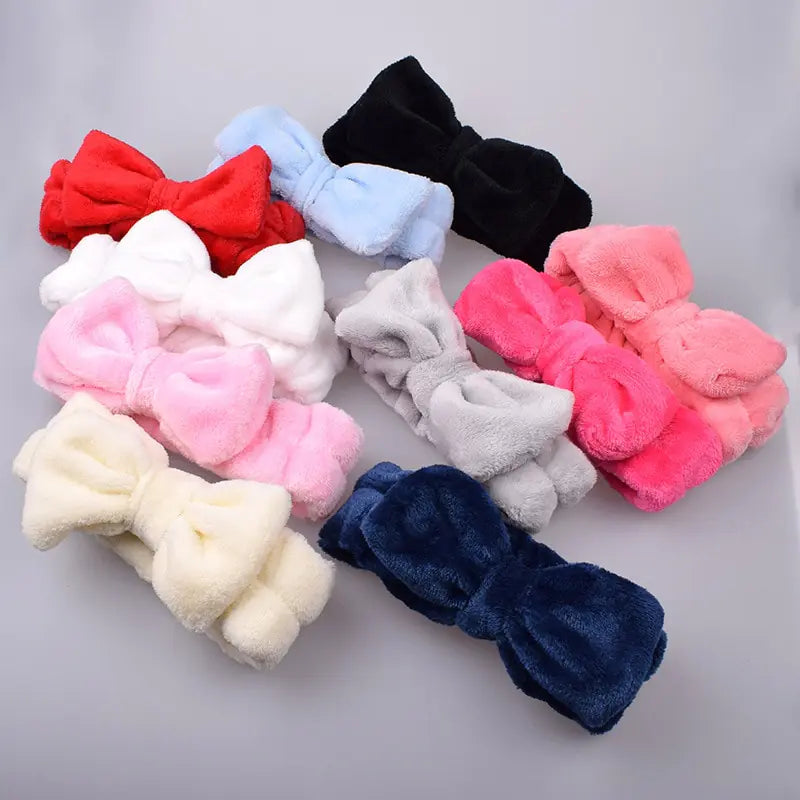 Coral Fleece Soft Bow Headbands - The Next Door Neighbor 