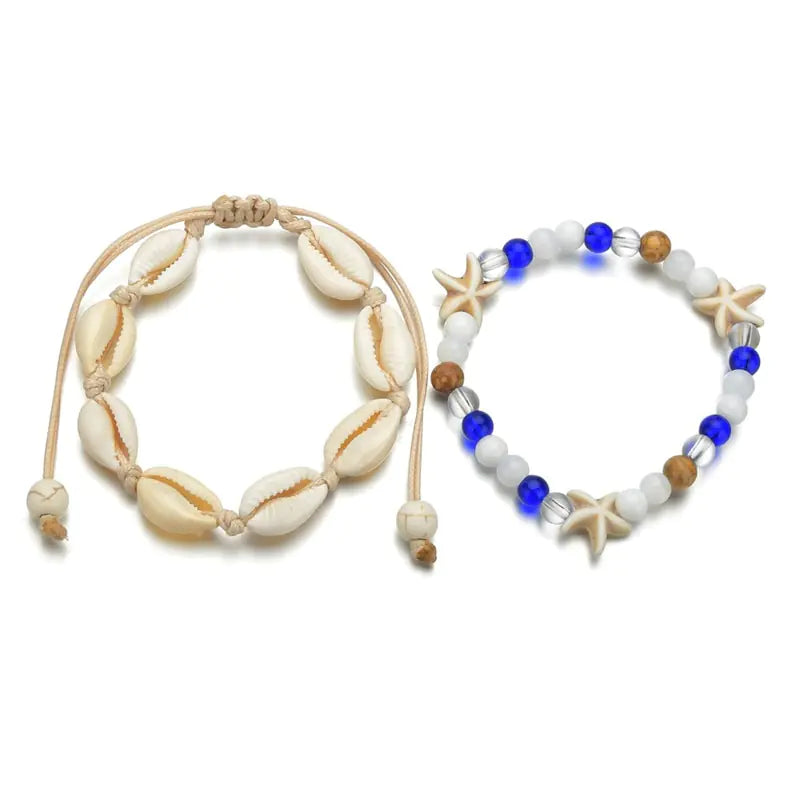 Modyle Bohemian Shell Starfish Anklets - The Next Door Neighbor 