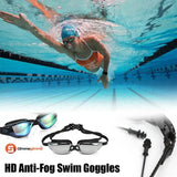 Elite Professional HD Anti-Fog Swim Goggles
