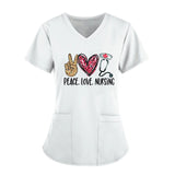 Cartoon Printed Nurse Uniform Scrubs Costume