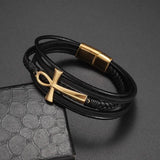 Classic Hand Woven Multi-Layered Leather Bracelet - The Next Door Neighbor 