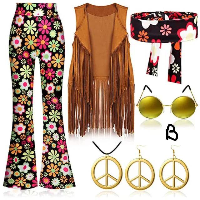 Hippie Disco 60s 70s Costume for Women