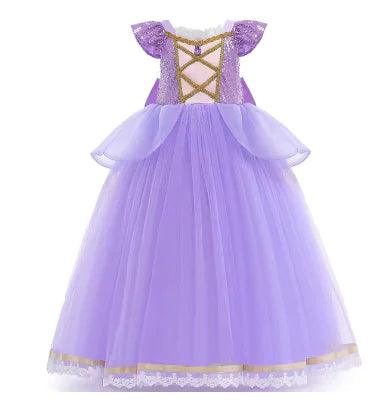 Disney Girls Princess Costume: Elsa, Anna, Jasmine, Rapunzel Dress for Kids