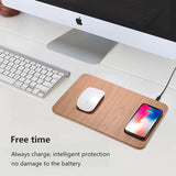 Leather Wood Wireless Charging Mouse Pad - The Next Door Neighbor 