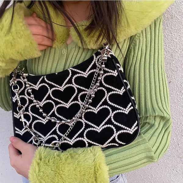 Heart Pattern Shoulder Bag - The Next Door Neighbor 