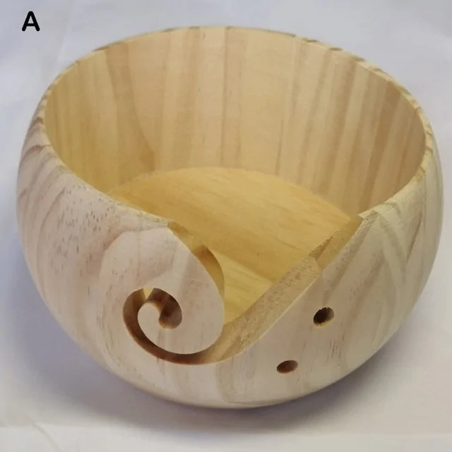 Natural Wooden Yarn Storage Bowl - The Next Door Neighbor 