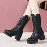 Lace-up Platform Boots - The Next Door Neighbor 