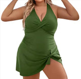 Sleek & Chic: Women's Push-Up Slimming Swimsuit Dress in Classic Colors