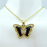 Crystal Glass Butterfly Necklace