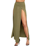 High Waisted Double Slit Maxi Skirt - The Next Door Neighbor 