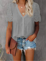 Shirt with Lace and V-neck Emily - The Next Door Neighbor 