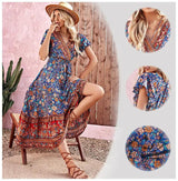 Bohemian Floral Beach Maxi Dress - The Next Door Neighbor 