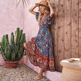 Bohemian Floral Beach Maxi Dress - The Next Door Neighbor 