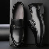 Men's Black Leather Formal Shoes - The Next Door Neighbor 