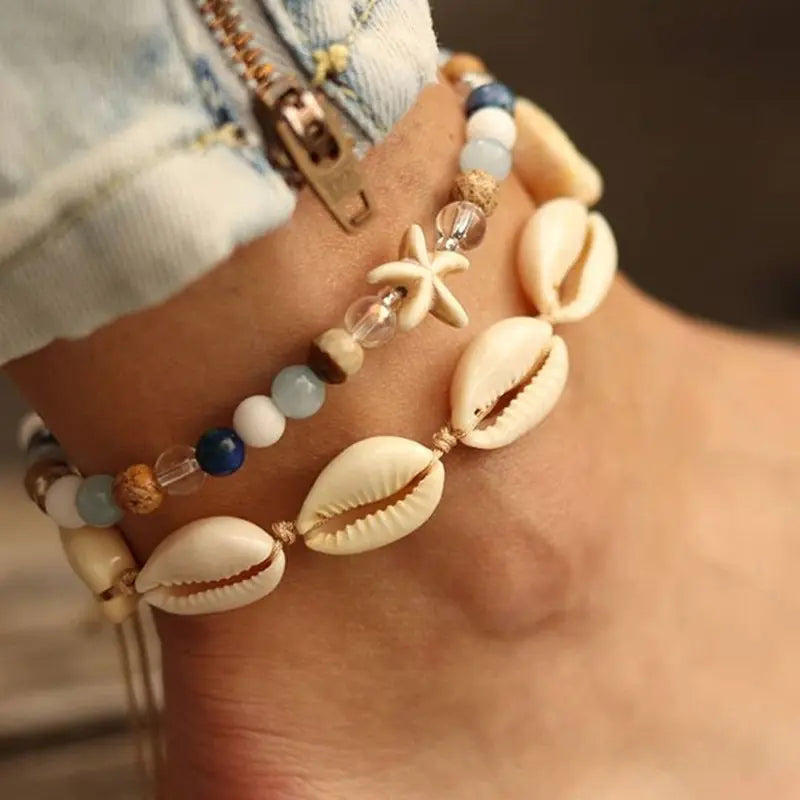 Modyle Bohemian Shell Starfish Anklets - The Next Door Neighbor 