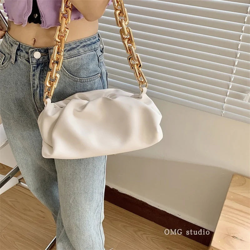 Soft Leather Cloud Bag: Women's Single Shoulder Purse