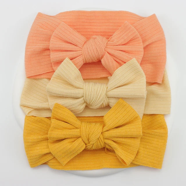 3Pcs Knit Baby Headband Bow Set