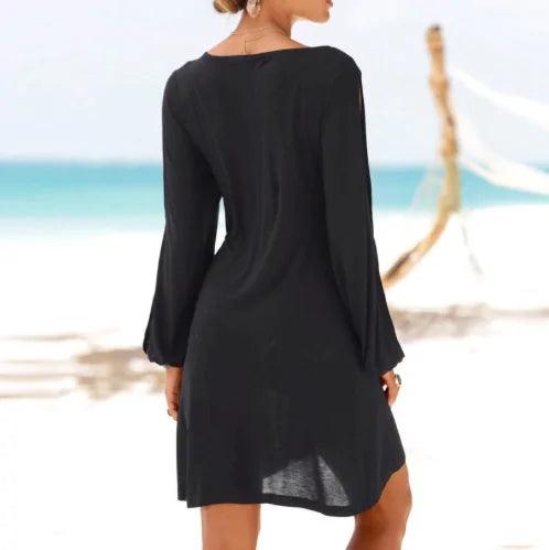 Summer Hollow Out Sleeve Mini Dress