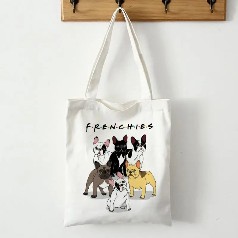 French Bulldog Print Canvas Tote Bag