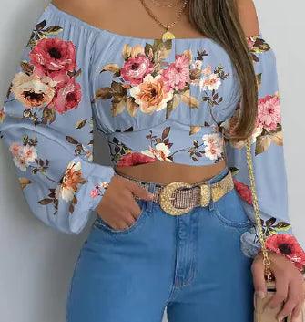 Off Shoulder Printed Blouses