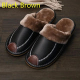 Men's Warm Leather Slippers - The Next Door Neighbor 